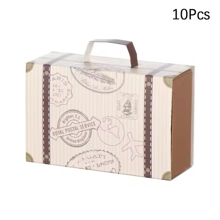 Maleta de viaje rodante para niños, suministros románticos para fiesta de cumpleaños, Mini Paquete de equipaje, caja de dulces, juguetes de estilo elegante, recuerdo de boda - 1