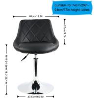 Taburete de Bar de Cuero PU Elevable y Ajustable Estilo de Peluquería Alto Negro - details 2