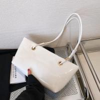 Bandolera de cuero de charol elegante, bolso de gran capacidad de estilo coreano dulce para las axilas, bolso de mano liso de Color sólido para ir al trabajo al aire libre - details 19