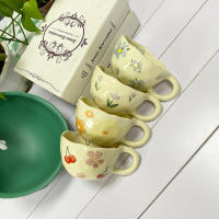 Taza de café de cerámica, taza de flores creativa para oficina y hogar, apta para lavajitas y microondas, 8,5 oz/250 ml - details 3