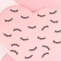 Espejo de pestañas en forma de corazón, espejo de mano portátil, espejo de maquillaje portátil, espejo de mango táctil - details 1