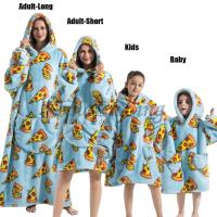 Sudaderas con capucha de gran tamaño para niños y mujeres, sudaderas con capucha de Panda, oso, aguacate, León, dibujos animados, Halloween, familia, mantas largas de TV, invierno, nuevo - details 9