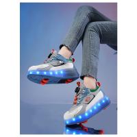 Zapatos De Patinaje Para Niños Y Niñas Con Rodillos Lanterneros Transpirables Tallas Ajustables Para Interior Y Exterior - details 17