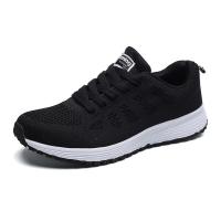 Volando tejido zapatos deportivos de las mujeres de malla transpirable casual fondo plano luz corriendo negro zapatos de viaje pareja zapatos blancos - details 1