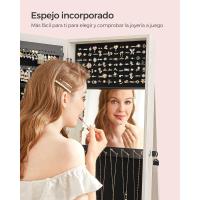 Espejo Completo Inpendiente Giro de 360° Estante y Llave Dormitorio Regalo Blanco Vetas Gris Claro - details 7