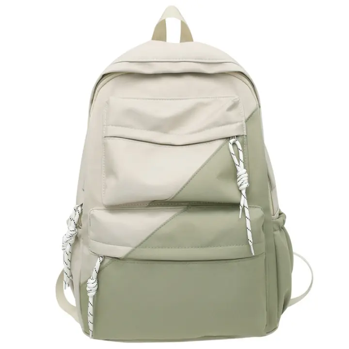 Mochila de los hombres y las mujeres casual simple y versátil pareja mochila colores contrastantes de gran capacidad junior escuela secundaria estudiante mochila - 1