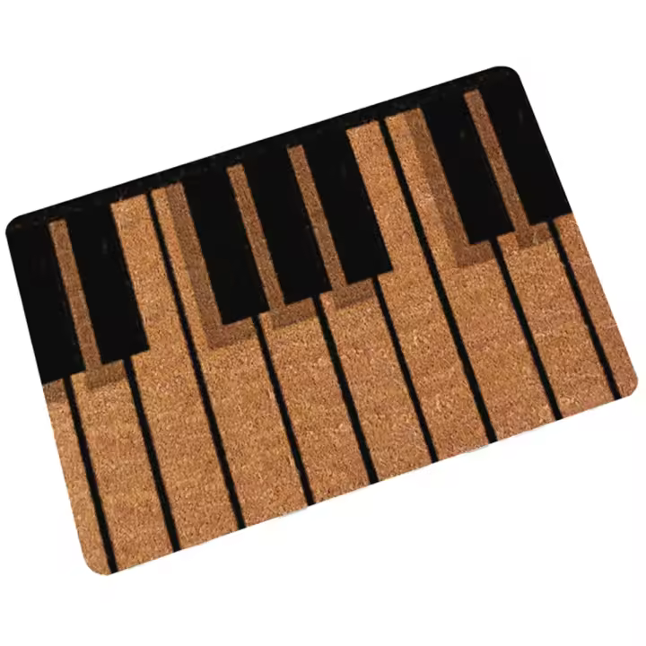 Teclas de Piano notas musicales alfombrilla de puerta delantera grande para exteriores e interiores, alfombrilla para puerta de entrada para el hogar - 1
