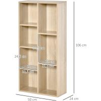 Estantería de Madera Rústica Marrón 7 Compartimentos para Libros, Archivos, Dormitorio, Oficina - details 11