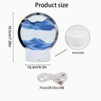Lámpara LED de escritorio artística, luz de arena movediza artesanal, arena movediza de paisaje Natural 3D, luz nocturna de reloj de arena móvil regulable, alimentada por USB, 1 ud. - details 3