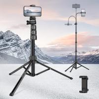 JOILCAN Bastón de selfie extensible y plegable de 209,98 cm con trípode con cuello de ganso de 35,0 cm, pinzas para teléfono y bolsa de transporte - Soporte de teléfono de aleación de aluminio ajustable para grabación de video, transmisión en vivo y fotog - details 0