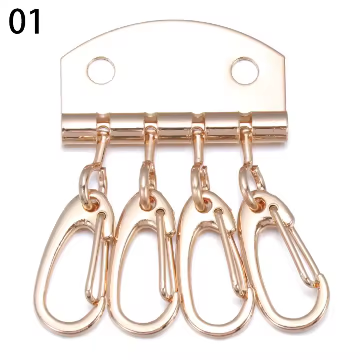 Gancho de remache para costura, hebillas de cuero para bolso, artesanía de cuero, soporte de retales para llaves, 4 piezas, 4 colores - 1