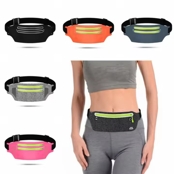 Riñonera deportiva ultrafina, bolsa multifuncional ajustada para teléfono para correr, bolsa deportiva para teléfono de gran capacidad y alta elasticidad - 1