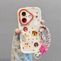 Funda protectora con correa anticaídas y diseño de burbujas 3D de dibujos animados, compatible con iPhone 16 Pro Max, 15 Plus y iPhone 14 Pro Series. - details 2