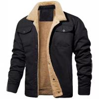 Otoño Invierno hombres chaquetas cálidas abrigos cuello vuelto abrigo cálido masculino - details 2