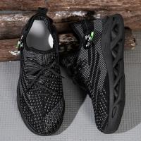 Zapatillas de coco transpirables de malla para hombre con suela suave para aumentar la altura de correr zapatos negros para papá - details 4