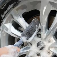Car Wheel Wash Brush Portable Microfiber Tire Rim with Plastic Handle Auto Trunk Motorcycle Detailing Cleaning Tool Accessories - details 6