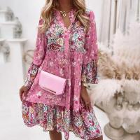 2025 primavera y verano nueva falda de empalme de flores para mujer mini vestido en capas. - details 7