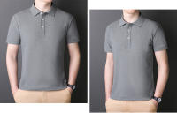Tiktok POLO camisa de los hombres 2025 novedad de verano cuello sólido Casual algodón transpirable negocios camiseta de manga corta - details 22