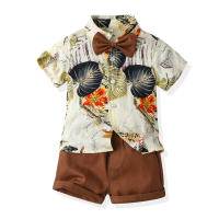 Mangas cortas de verano, camisas de flores, pantalones cortos para niños, conjunto casual de dos piezas, ropa de playa multicolor para bebés y niños - details 19