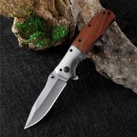 Cuchillo plegable portátil, hoja de acero inoxidable, mango de madera con Clip trasero, herramientas de Camping de viaje, regalo de vacaciones - details 5