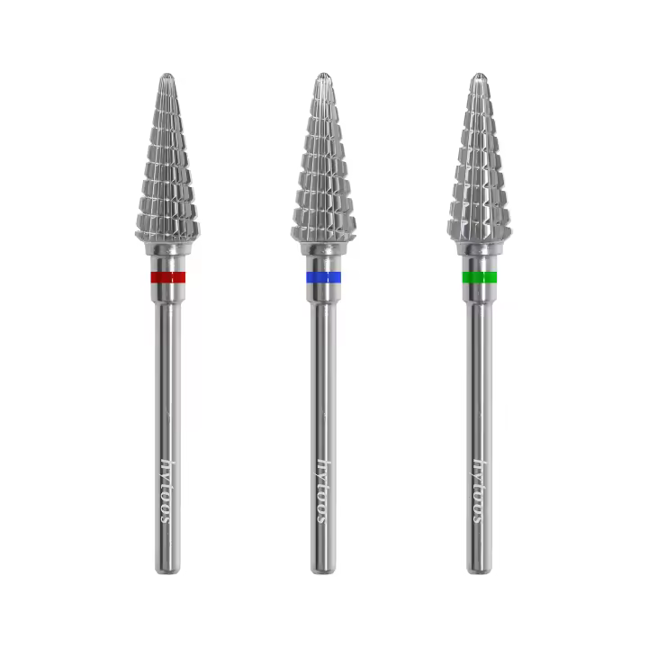 HYTOOS Brocas de uñas cónicas bidireccionales, broca de carburo cónico de 15mm para manicura, eliminación de Gel suave, herramienta de limpieza de cutículas y bordes de uñas - 1