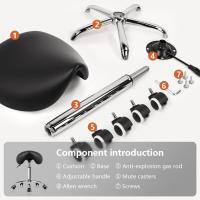 Ruedas Silla Trabajo Altura Ajustable Giratorio Taburete de Oficina con Asiento de Silla de Montar Negro - details 5