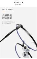 Monturas de gafas cuadradas clásicas protectoras de luz azul de metal redondo para hombre, gafas transparentes para ordenador, gafas para mujer - details 6
