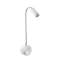 Luz de lectura LED de bronce de 3W, lámpara de pared con cuello de cisne negra, blanca y plateada para cabecera de cama, escritorio, interruptor de noche de 4000K - details 8