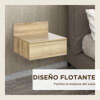 2 Mesitas de Noche Flotantes Mesitas de Noche para Dormitorio con Cajón Mesas de Noche para Habitación Salón Hogar 43x36,5x30,5 cm Blanco - details 12