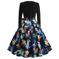 Vestido de fiesta elegante con estampado de notas musicales, vestidos Midi informales Retro Vintage para primavera y otoño - details 29