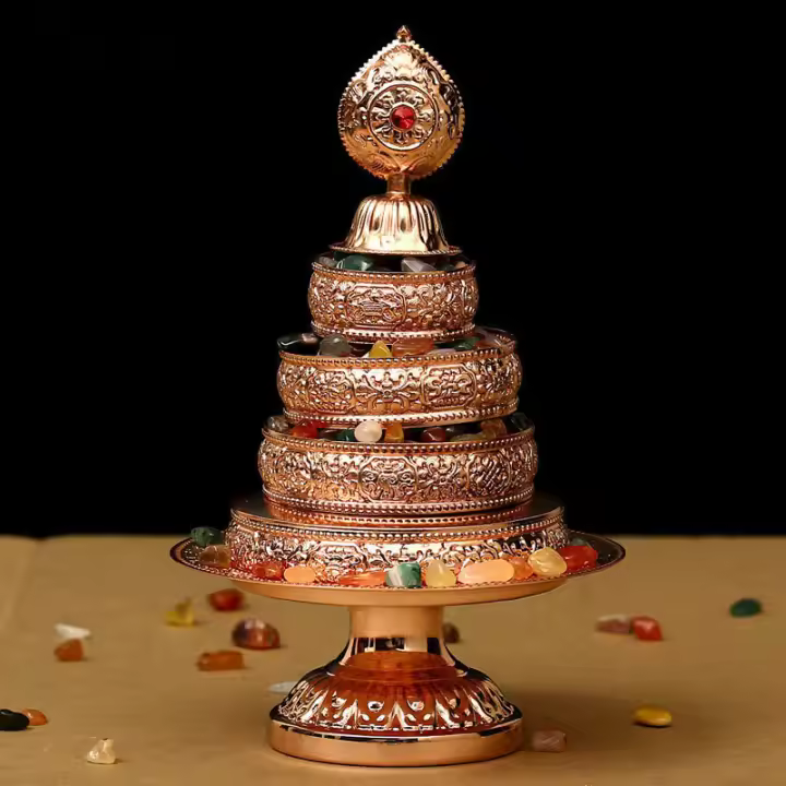 Productos de templo budista, placa Manzha de aleación, exquisita aleación tallada tibetana, disponible en tres tamaños, colores y múltiples - 1
