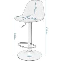 Silla Giratoria de Barra Alta Adjustable Estructura Metálica con Resalto y Reposapies Negro - details 2