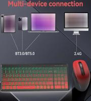 2,4G Bluetooth inalámbrico de doble modo recargable, combinación de teclado y ratón, respuesta rápida sin retraso - details 3
