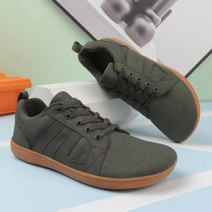 Nuevos Zapatos Cómodos Para Caminar Para Hombres, Transpirables, De Suela Blanda, Zapatos Deportivos Casuales Tejidos Con Mosca - 1