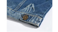 Chaquetas sin mangas de fiesta rasgadas de mezcla para hombre, estilo retro, hip hop, primavera y verano - details 11