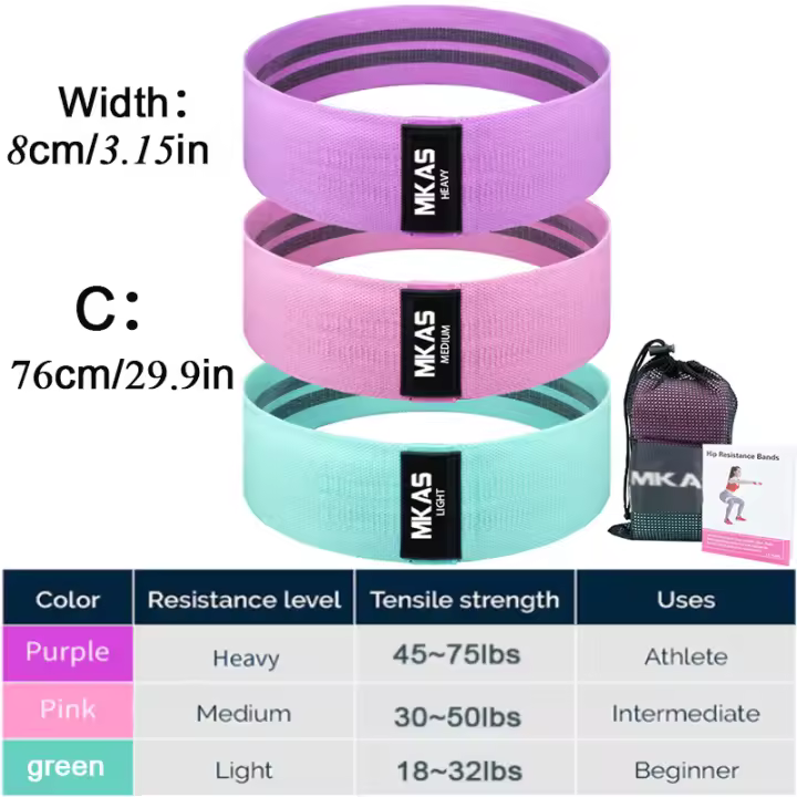 Juego de bandas elásticas de goma para Yoga, expansor de cadera, gimnasio, entrenamiento en casa, 3 piezas - 1