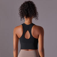 Tops para mujer, Top moldeador de punto de Color sólido, ropa de Yoga recortada en la espalda, deportes, correr, camiseta sin mangas - details 12
