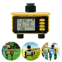 Temporizador de agua Dual inteligente temporizador automático para aspersores de jardín controlador de riego por goteo Digital para granja al aire libre carga Solar - details 2