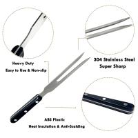 Tenedores de barbacoa de acero inoxidable, 2 uds., rved de 10 pulgadas para servir, cocinar, asar y hornear - details 6