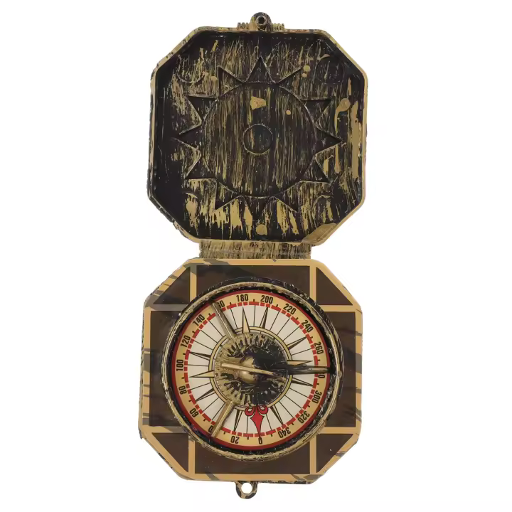 Accesorio único de brújula de capitán pirata navideño para disfraces y temas Steampunk, colores aleatorios divertidos - 1