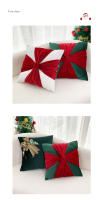 Bonenjoy, 1 unidad, funda de cojín navideña, funda de almohada con pajarita, decoración navideña, funda de almohada de 45x45cm, fundas de cojín para sofá de casa - details 2