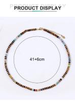 Collar llamativo de ojo de tigre y cristal, cadena ajustable con cuentas multicolores, regalo de joyería de piedra natural curativa para mujeres - details 1