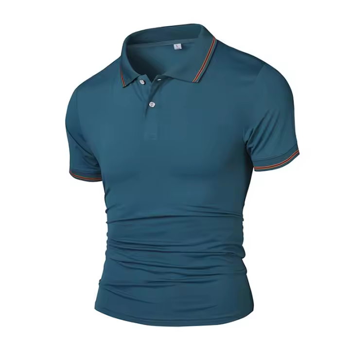 Verano de negocios simple ocio polo transpirable de los hombres de manga corta tops. - 1