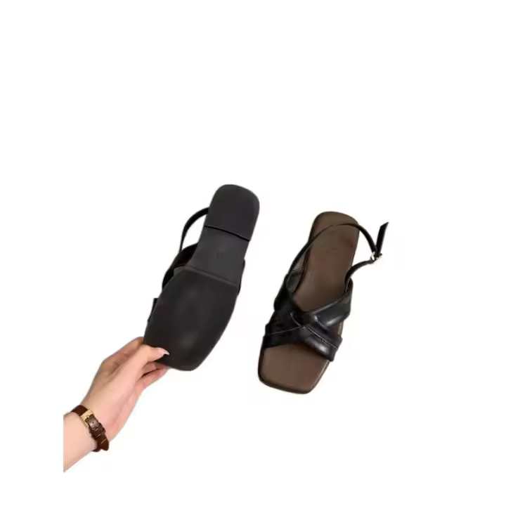 Sandalias romanas de talla grande para mujer, verano al aire libre, nuevo estilo francés, impresionantes sandalias planas de playa retro de hadas - 1