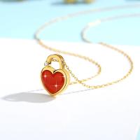 Colgante de Corazón de Doble Cara de Oro 18K Cuento de Concha Blanca de Doble Cara - details 0
