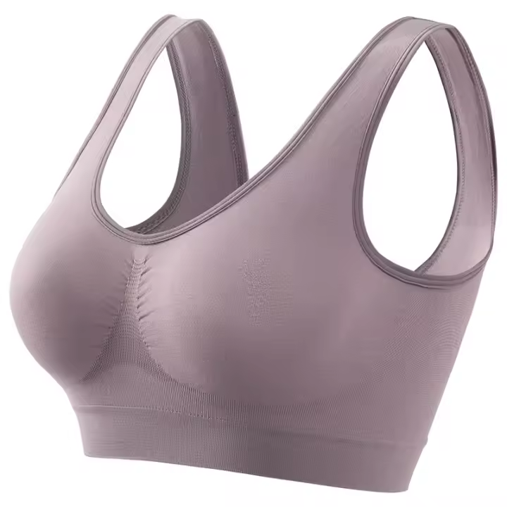 New 2025 Women solid color fiess sports bra top gym yoga athletic tight workout soft brassiere padded - 1