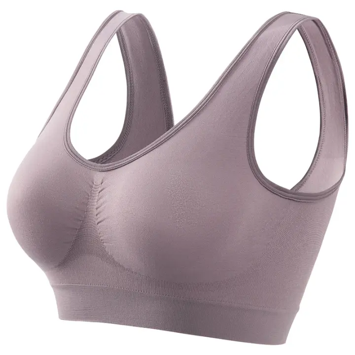 New 2025 Women solid color fiess sports bra top gym yoga athletic tight workout soft brassiere padded - 1