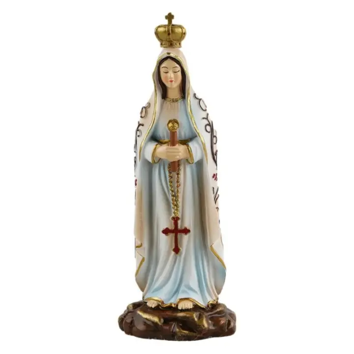Escultura de la Virgen de Fátima de resina, pintura a mano para exhibición durante mucho tiempo, decoración de iglesia de fe católica y cristiana - 1