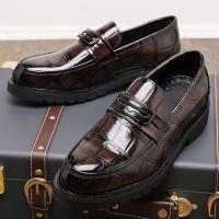 Zapatos de conducción de cuero de PU de tendencia de vestido de negocios clásico, zapatos casuales formales de barco penny para hombres - details 6
