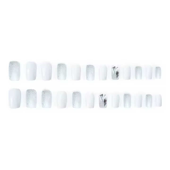 Material ABS suave falso blanco plateado cuadrado para uñas y piel - 1